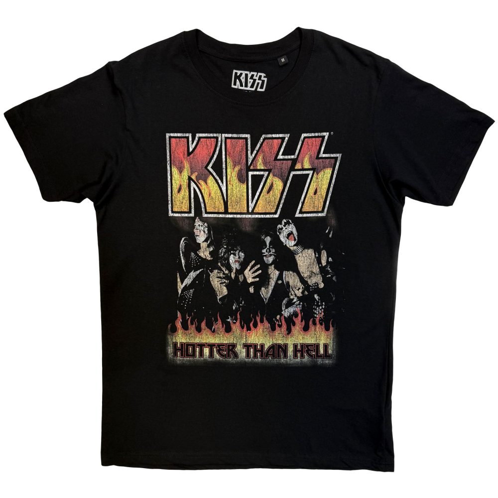 Kiss - Hotter Than Hell Mens Tshirt - Black